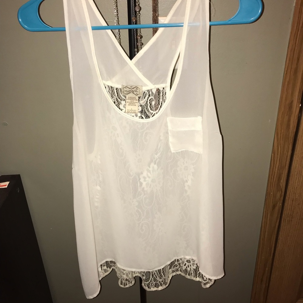 White sheer tank